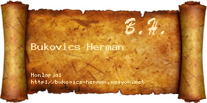 Bukovics Herman névjegykártya